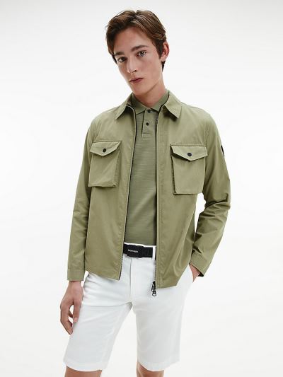 Calvin Klein Ruhák HU168299 | Calvin Klein Zip Up Férfi Ingdzseki Zöld